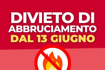 Il 13 giugno scatta il divieto di abbruciamento